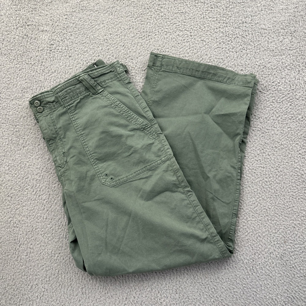 American Eagle Stovepipe Utility Pants Green Gorpcore Wide Leg Women's 16 x 30